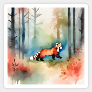 Watercolor Red Panda Spirit Animal Sticker